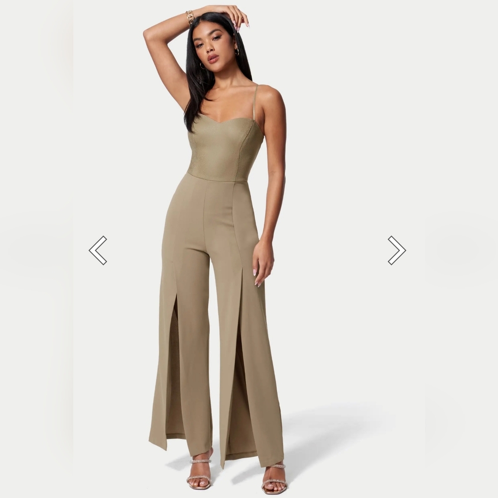 Bebe Vegan Leather Jumpsuit